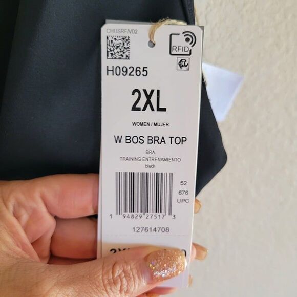 Adidas Womens Sports Bra Black XXL Racerback Active Top Plus Size 2XL New - Picture 8 of 9